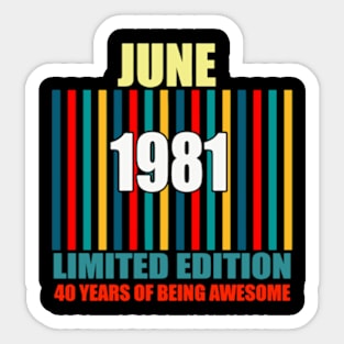 Made in 1981 Birthday Gifts All Original Parts vintage Sticker